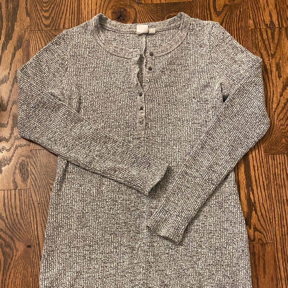 Knee-length raglan ls gap knit maternity dress XS